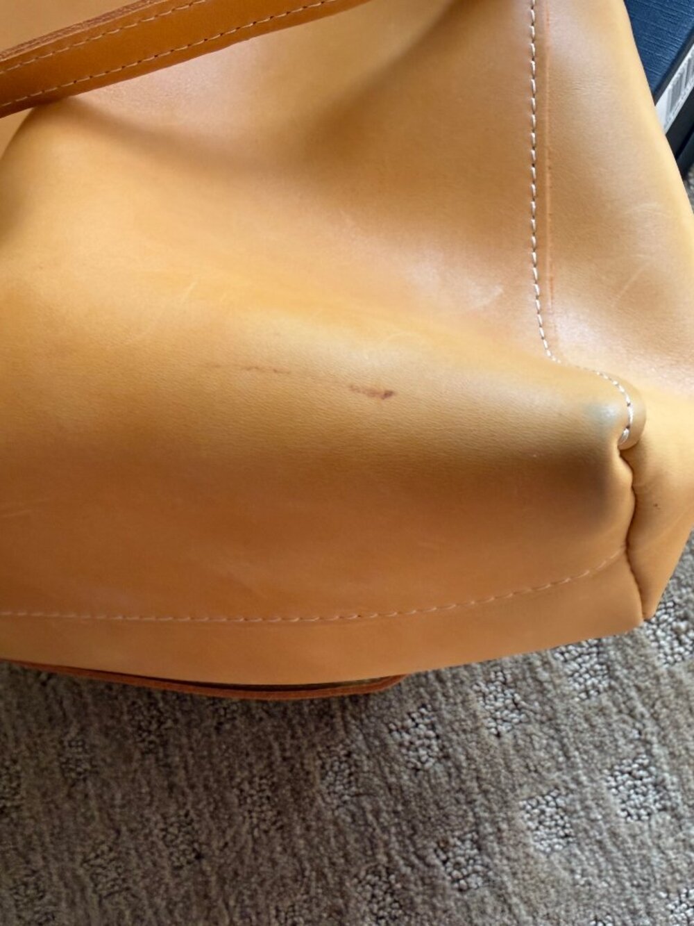 Portland Leather Goods Triangle Shoulder Bag Sunflower Yellow - Picture 7 of 11